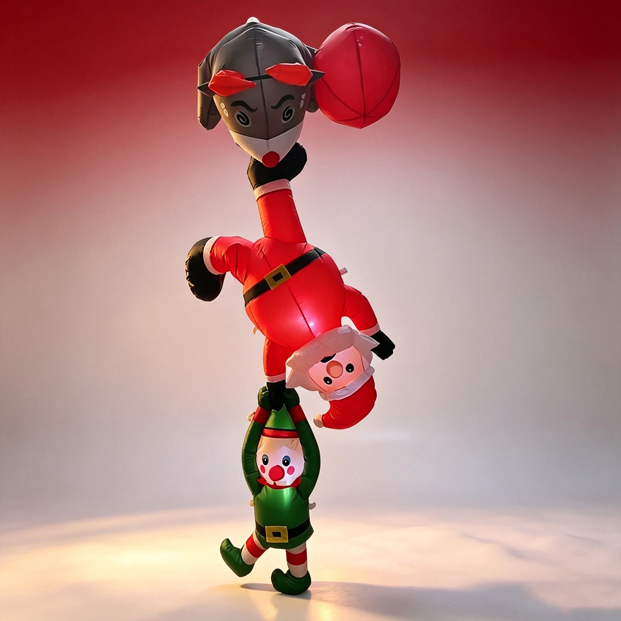 Christmas Inflatable Wall-Climbing Deer, Santa Claus, and Elf Models with Led Lights, Factory Direct Sales, Exclusively for Cross-Border Supply