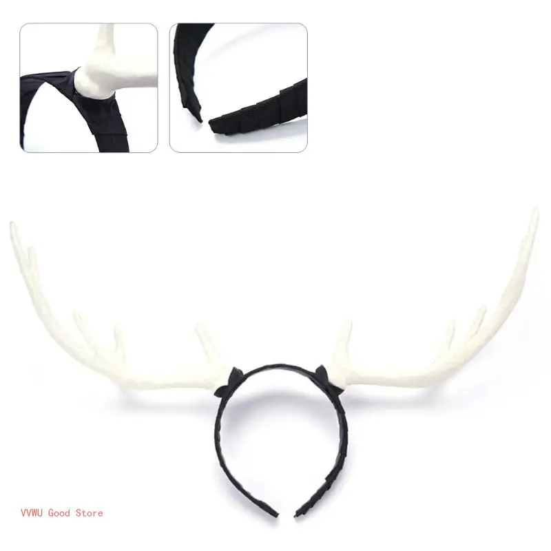 Halloween Hair Hoop Elk Headband Theme Party Performance Headdress Antlers Deer Horn Headband Halloween Hair Accessories