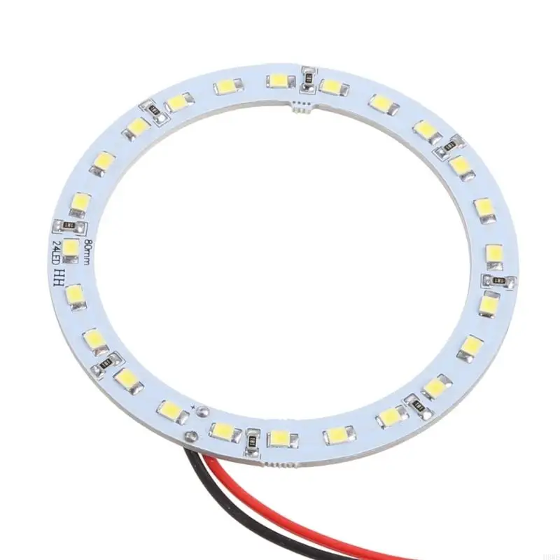 H8WE 2Pcs 12V 24 LED 80mm Angel Eyes Bright White Ring Car Light