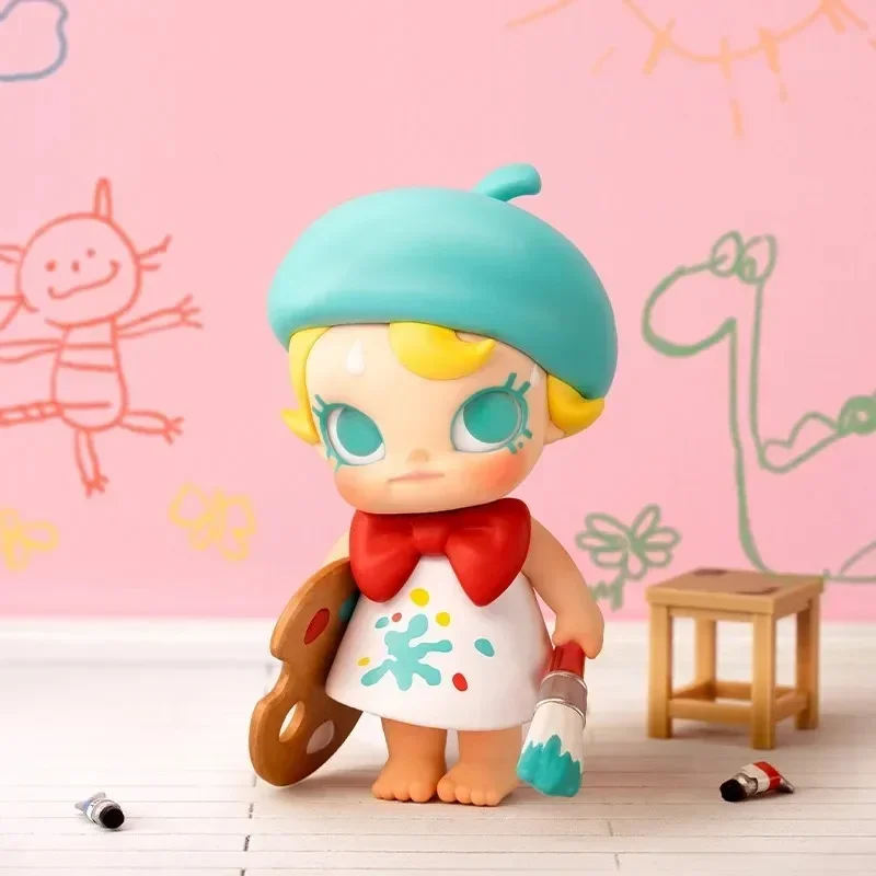 POP MART Baby Molly Saat Saya Berusia Tiga Tahun! Mainan Blind Box Seri Kawaii Anime Action Figure Caixa Caja Kotak Kejutan Boneka Misteri