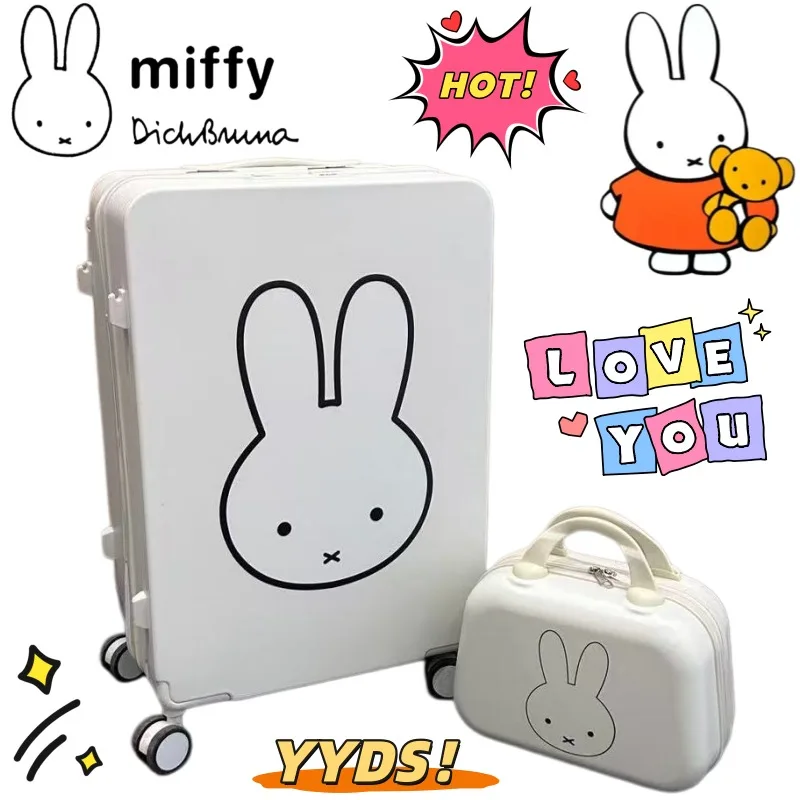 New Miffy Creative High-value Trolley Case Cartoon Animation Peripheral Secondary Large-capacity Suitcase Password Enboarded Box