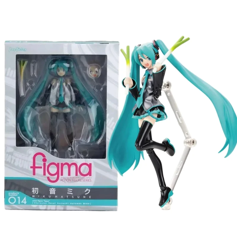 

New 15cm Anime Girl Figures Figma 014 Virtual Singer Hatsune Miku Joint Movable Model Statue Kids Toys Doll Collection Fans Gift