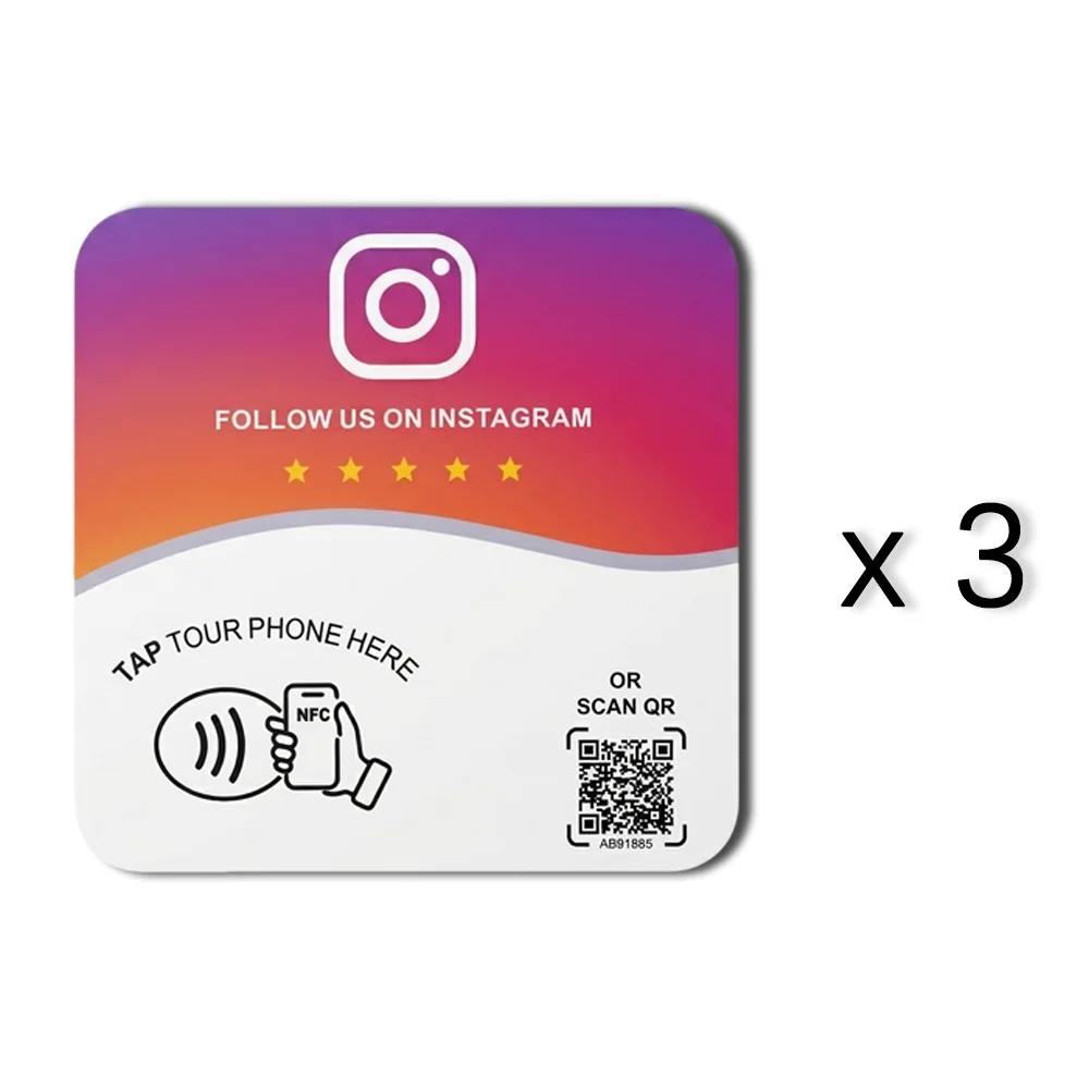 1/3 Stück NFC 215 programmierbar für Google, Instagram, Facebook, NFC-Stationstisch, 13,56 MHz, QR-Code, kann unabhängig mit Link verknüpft werden, selbstklebende Karte