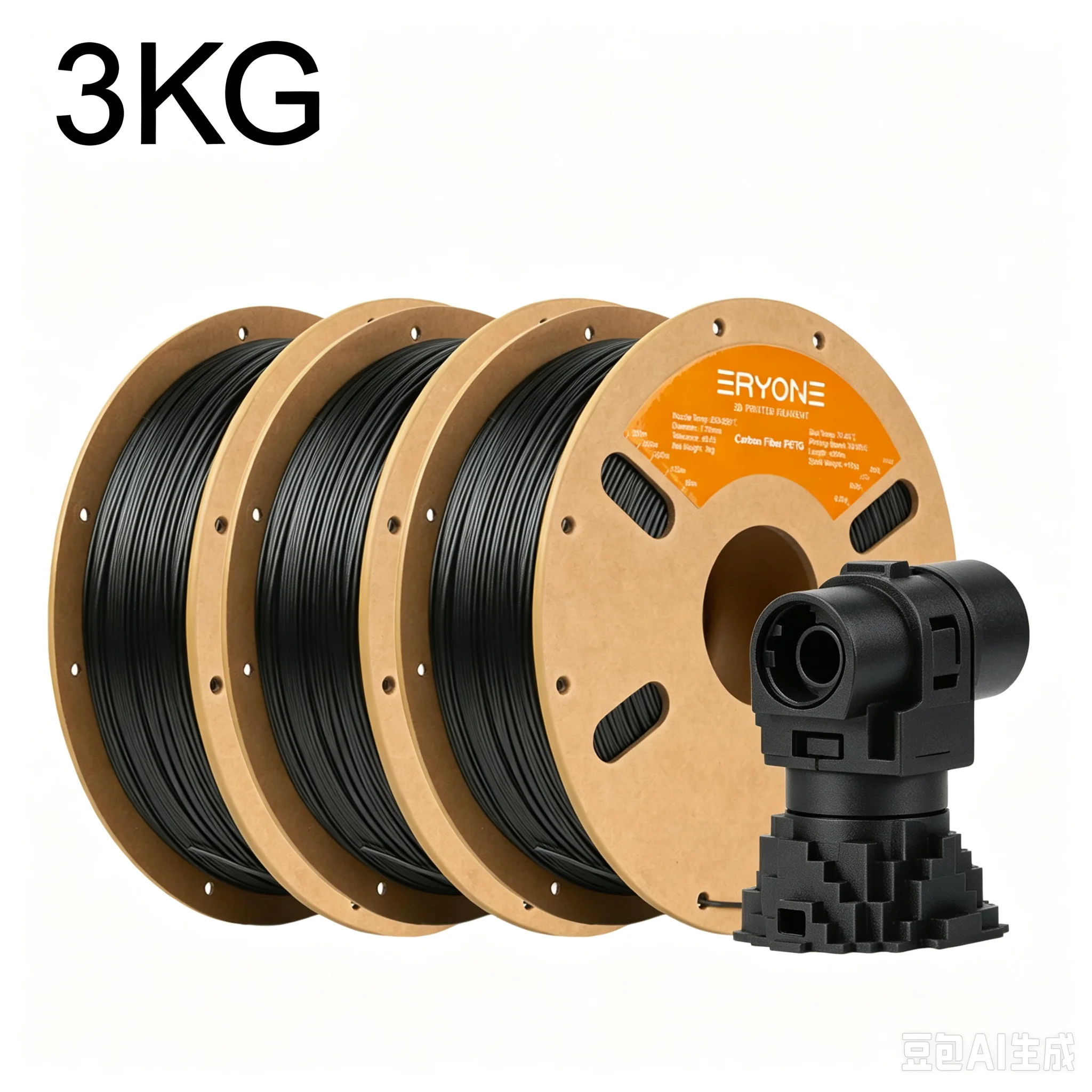 ERNONE 3KG Petg-cf PETG Carbon Fiber Filament 1.75mm ±0.03mm Tolerance for FDM 3D Printer High Strength Packaging Weight 3KG
