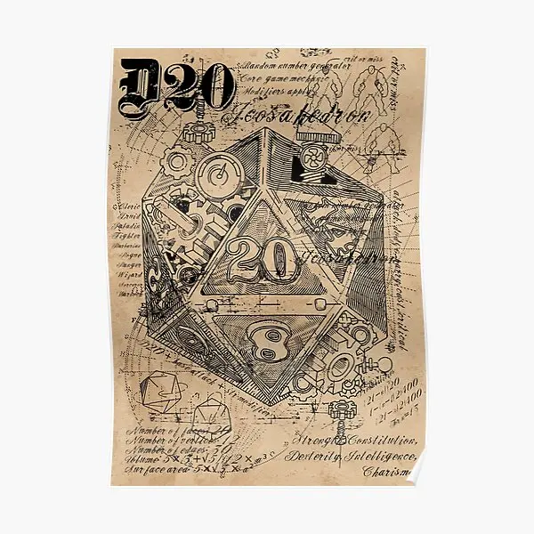 

The D20 Poster Print Picture Room Vintage Decor Decoration Mural Painting Home Art Wall Funny Modern No Frame