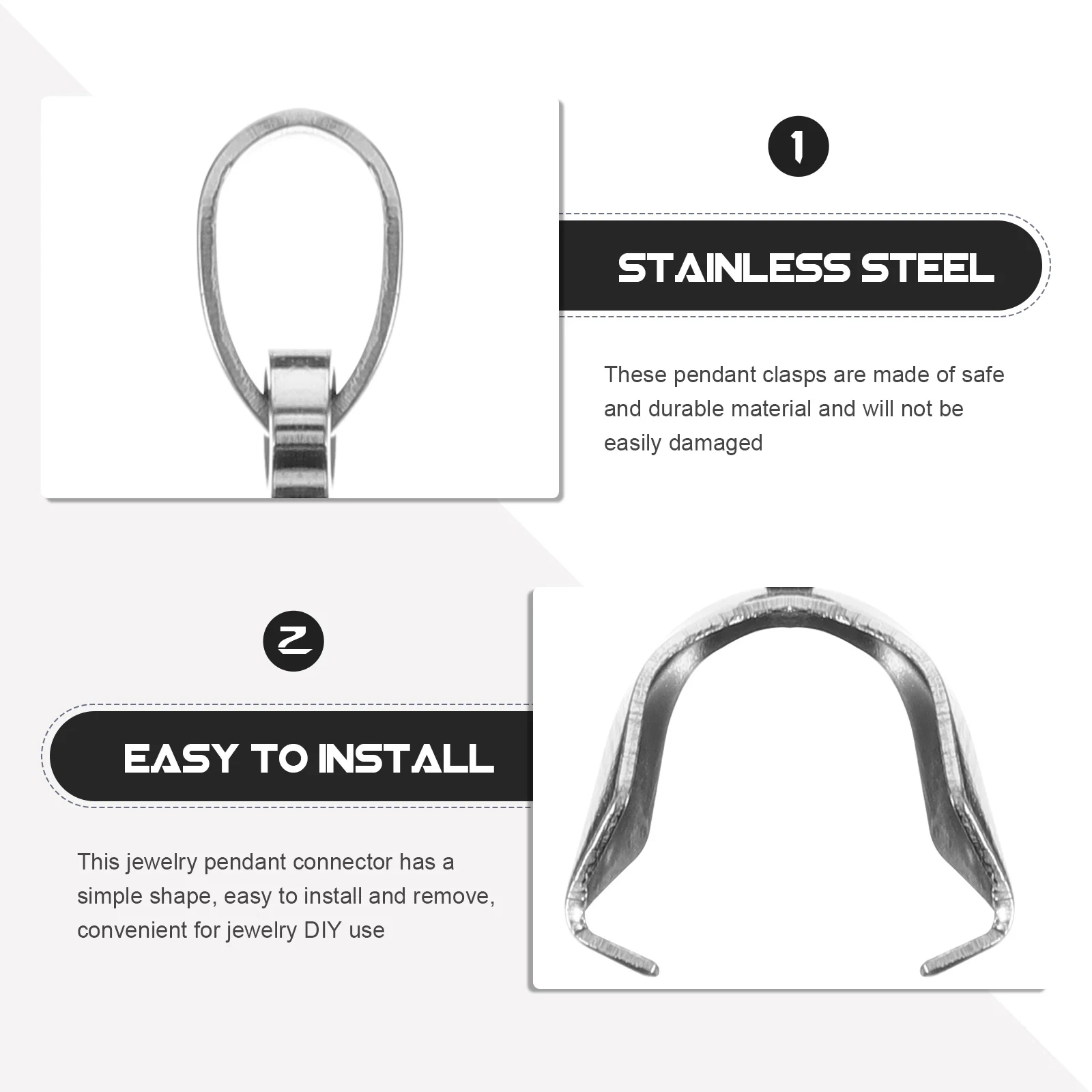 8 szt. Zapięcia do zawieszek ze stali nierdzewnej, łączniki do naszyjników DIY, zawieszki, delikatny materiał, precyzyjny design, łatwy montaż