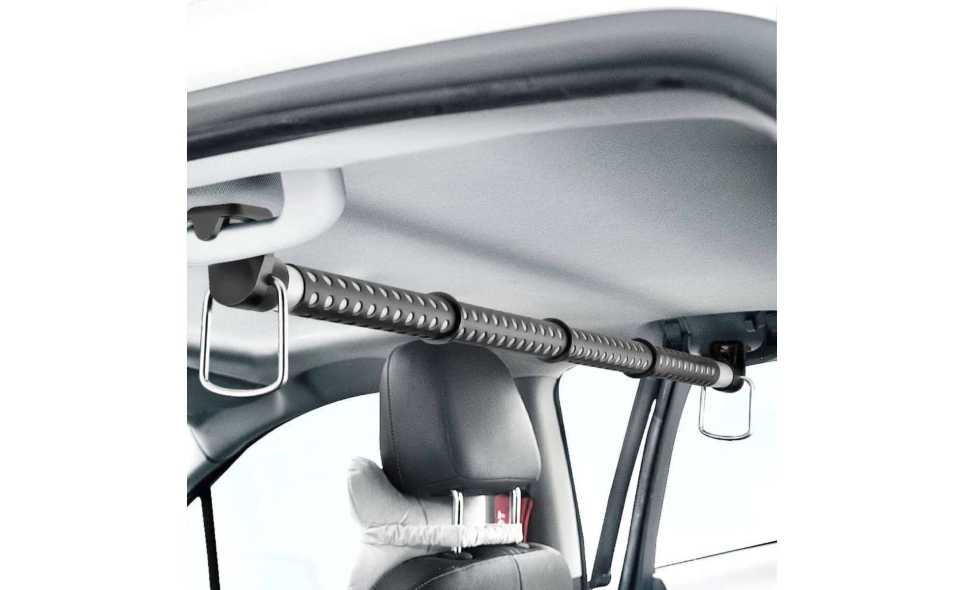 Telescopic Car Clothes Hanger Rod Perforated Car Clothes Hanger Bar Telescopic Garment Rack Hooked Ends Heavy Duty