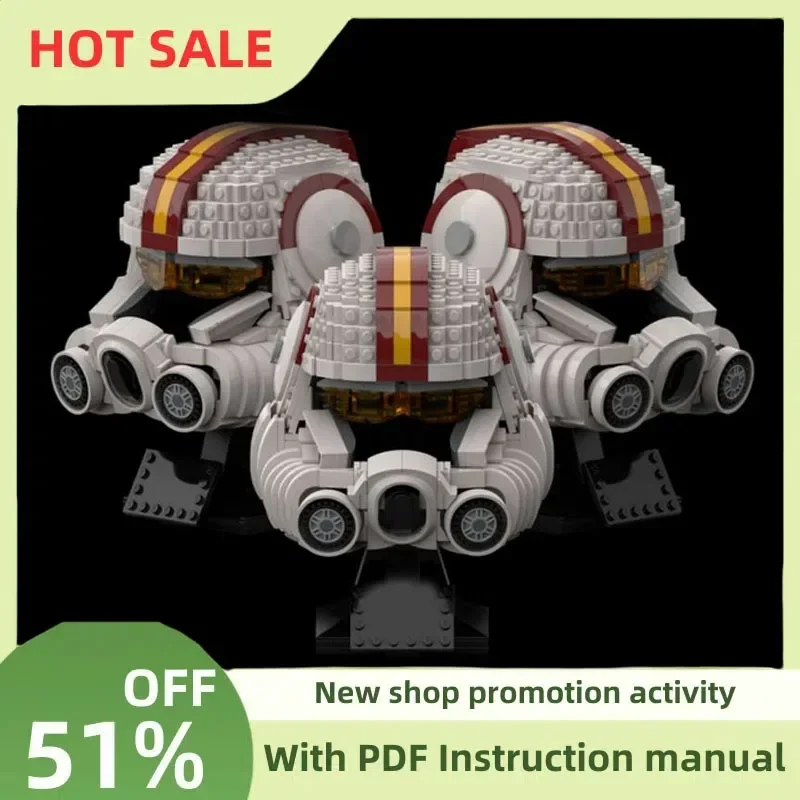 New Famous Star Battle Movie Moc Pilot Arc-170 Helmet Character Model Custom Puzzle Diy Creative Ideas Kid Toys Birthday Gift