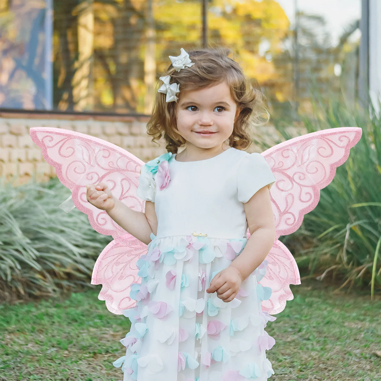생일 테마 파티를위한 나비 날개 코스프레 소품 여자를위한 댄스 파티 요정 날개 반짝이 의상 액세서리