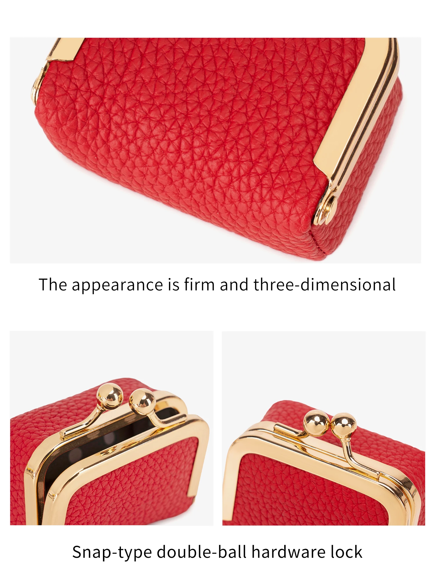 New mini women's solid color PU leather jewelry box can store rings necklaces earrings portable coin purse with kiss clasp image 6