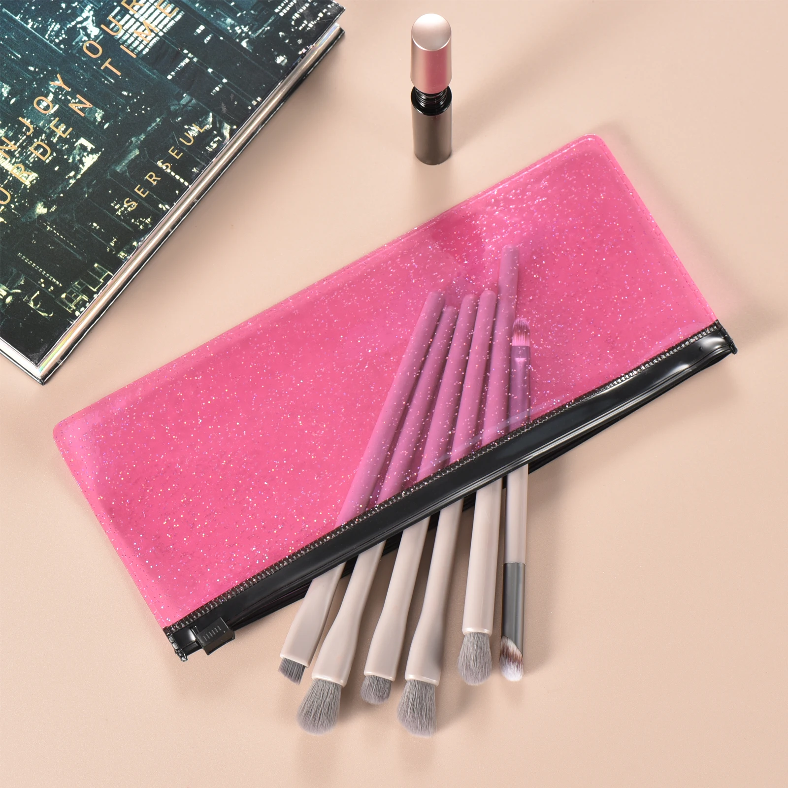 KOSMETYKI 6 travel makeup brush Eyeshadow Brush Eyebrow brush lip brush Smudge brush Eye makeup tools