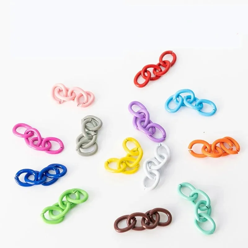 50pcs 26mm Colored Keychain Chain Keyring Extension Chain Connectors For DIY Jewelry Making Key Ring Accessories Wholesale