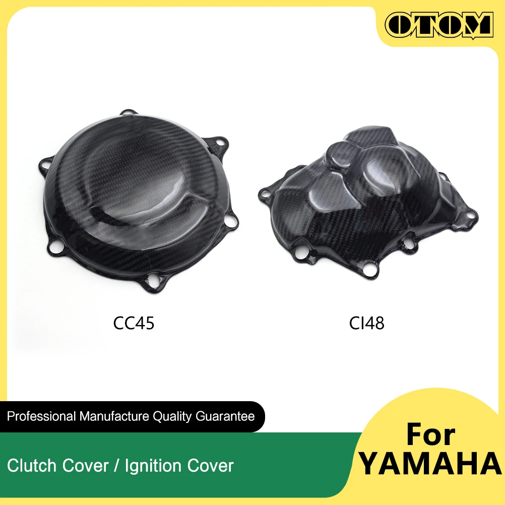 

OTOM 2024 Motorcycle Clutch Cover Ignition Cover Engine Protector Carbon Fiber Guard For YAMAHA YZ450F MONSTER Pit Dirt Bikes