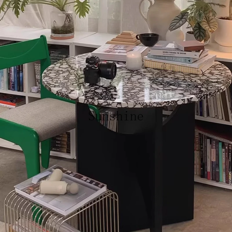 

Living room household dining table small apartment round eating modern simplicity