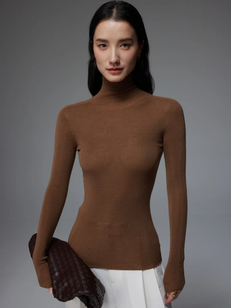 

SOUL JUC Comfortable Skin-Friendly Sl High Ne Merino Fine Wool Sweater hine Waable Ele Commute Sle Women's...