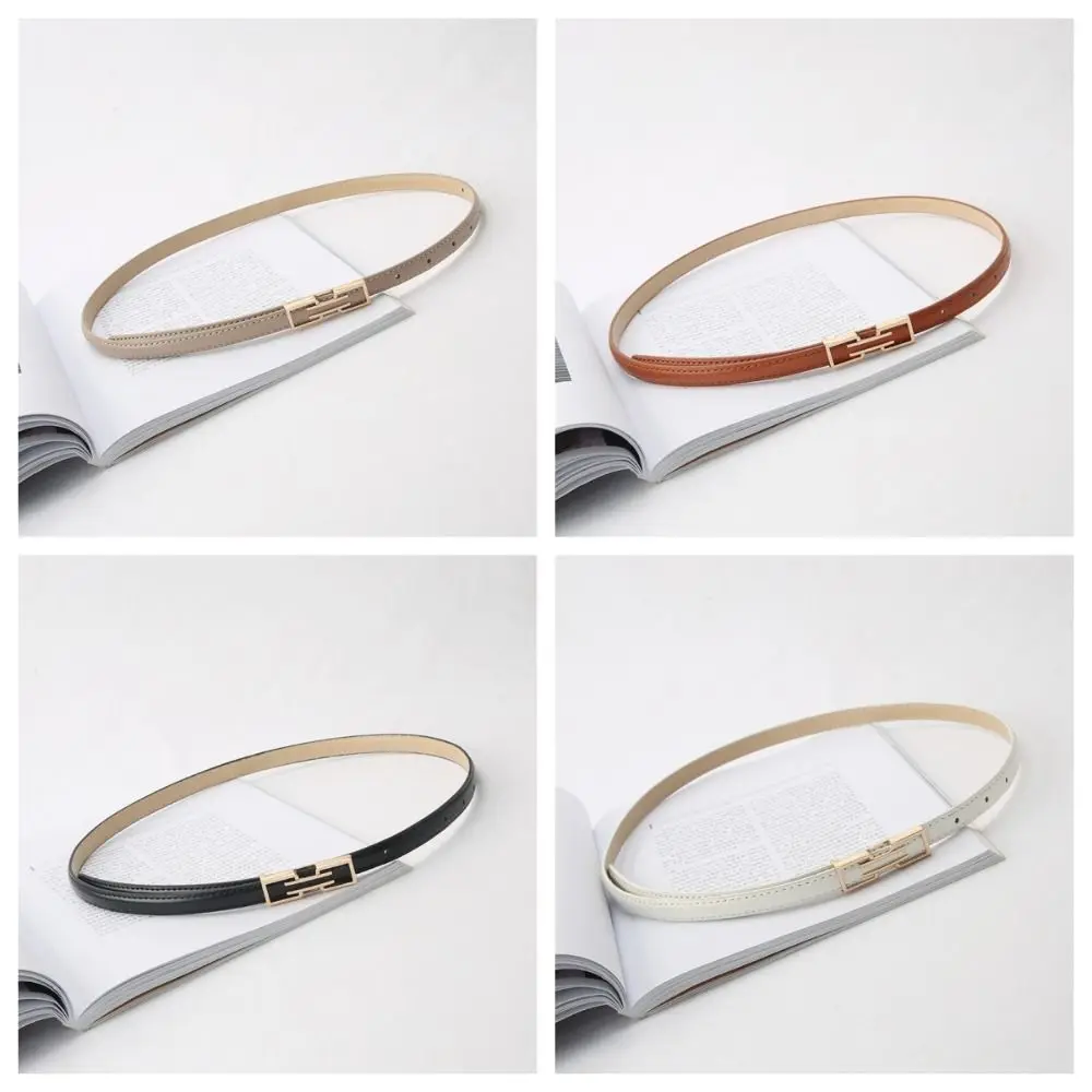 Винтажный однотонный женский тонкий ремень из искусственной кожи с металлической пряжкой, пояс для платья, женский ремень