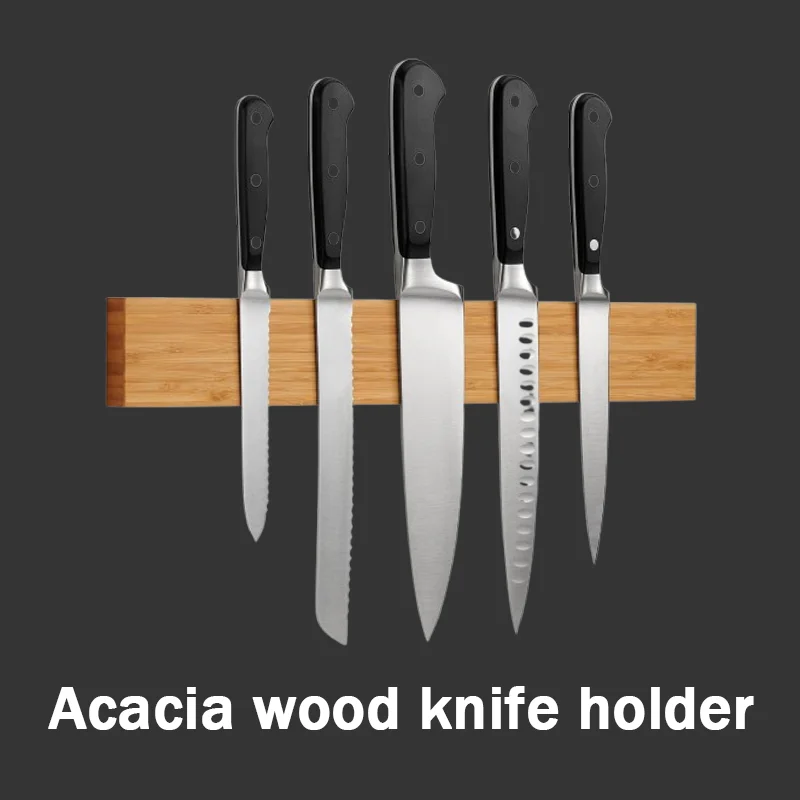 16 Inch Acacia Magnetic Knife Holder, Suitable for Kitchens, Warehouses, Simple and Convenient, a Good Helper for Home Storage