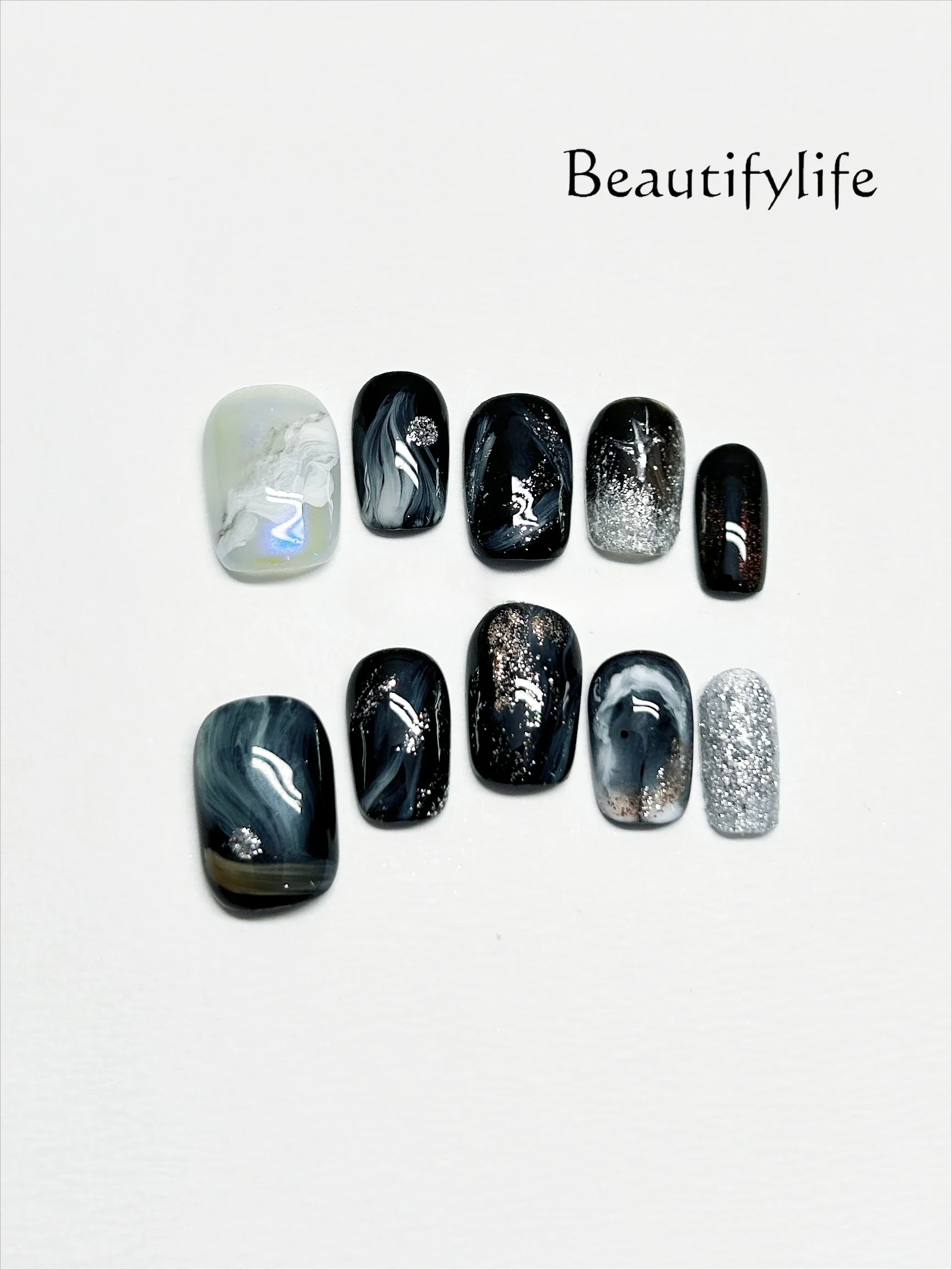 

Handmade Armor Black Starry Sky Art Personalized Nail Patch