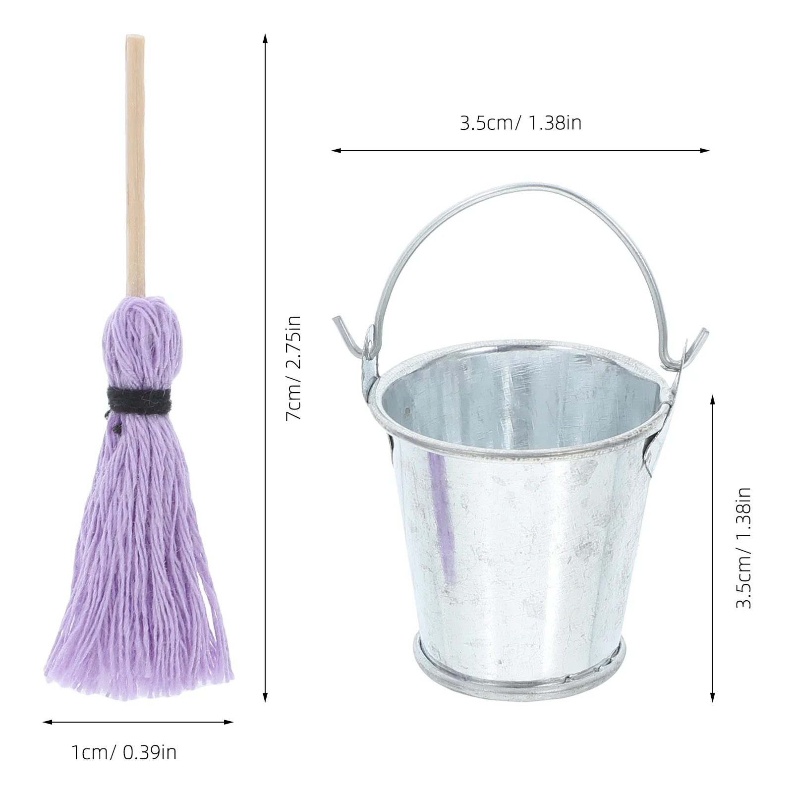 1 pz set di latta per mop per casa delle bambole strumenti di pulizia in miniatura fatti a mano per la decorazione domestica accessori di scena mini secchio di ferro piccolo metallo