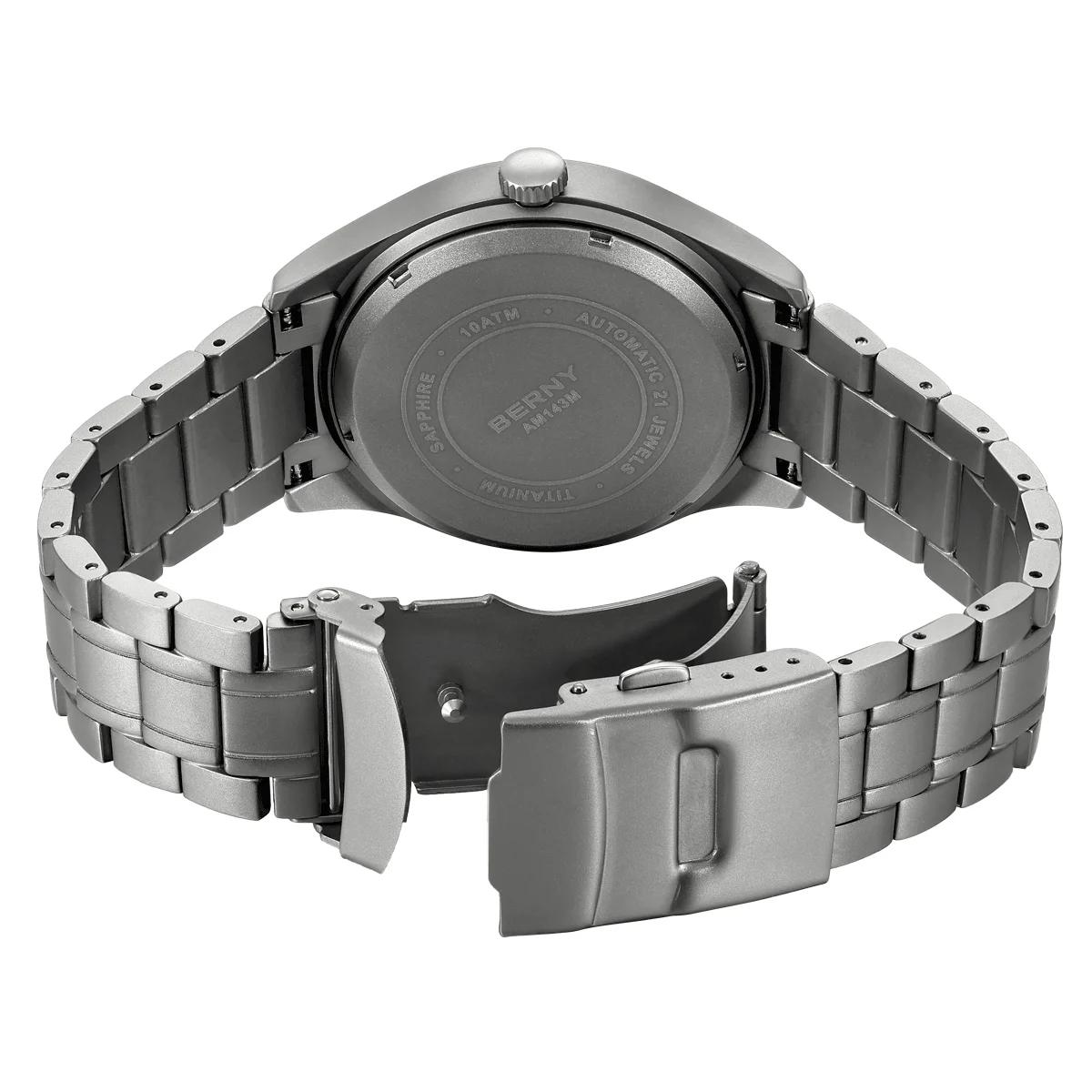 BERNY Watch Strap 100% Original 20mm Watch Titanium Strap Part For AMT143M Replace