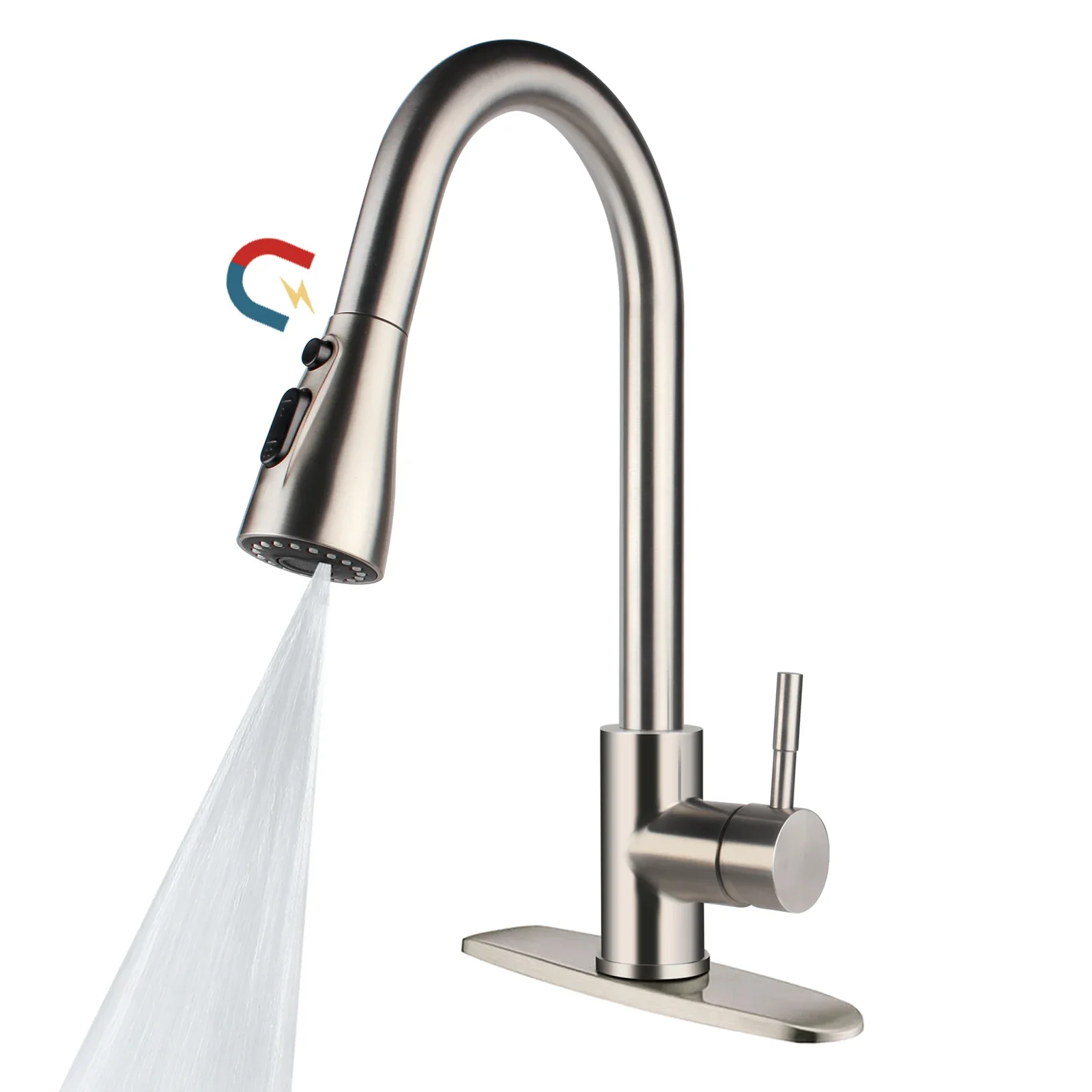 Aquacubic CUPC Certified Pull Down Magnetic Docking Sprayer SUS 304 Kitchen Faucet for sink