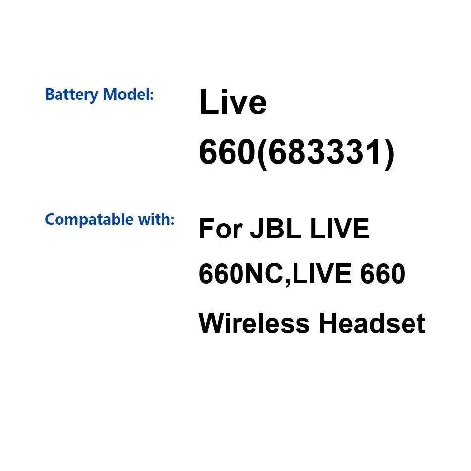 

Аккумулятор для беспроводной гарнитуры JBL LIVE 660NC 660, 750 мАч