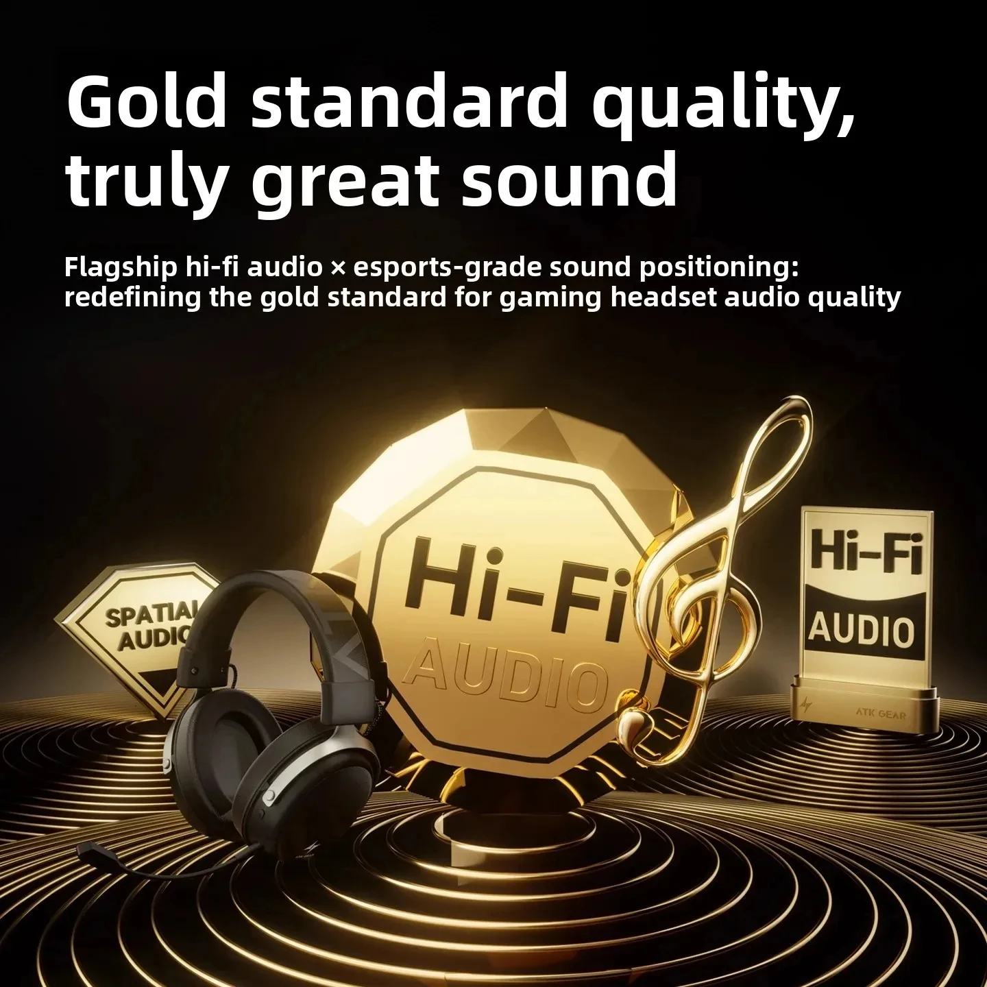 New ATK N9 Pro Ultra Headphones HiFi Wireless 3D Surround Quad