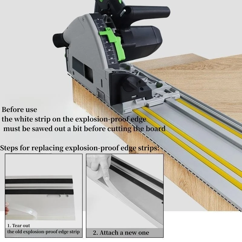 Allsome Track Saw Guide Rail Aluminum Extruded Guided Rails Festo/Makita Electric Rip Cuts & Optimized Bevel & Straight Cut