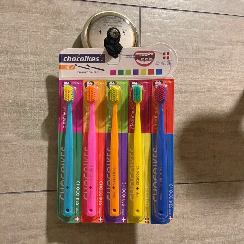 5 Colorful Candy Colored Soft Bristled Toothbrushes For Coup