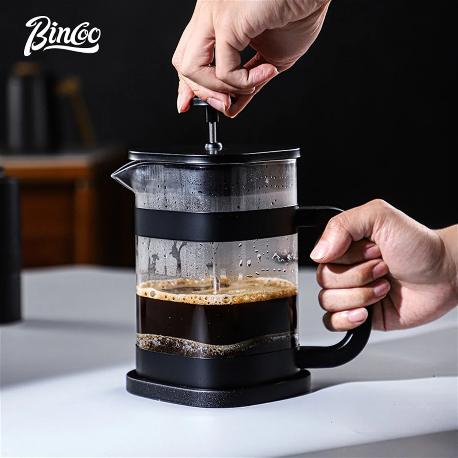

Bincoo Coffee French Press Pot With Filter high borosilicate glass Hand Punch Coffee Pot Multifunctional Hand Brewings Pot Tools