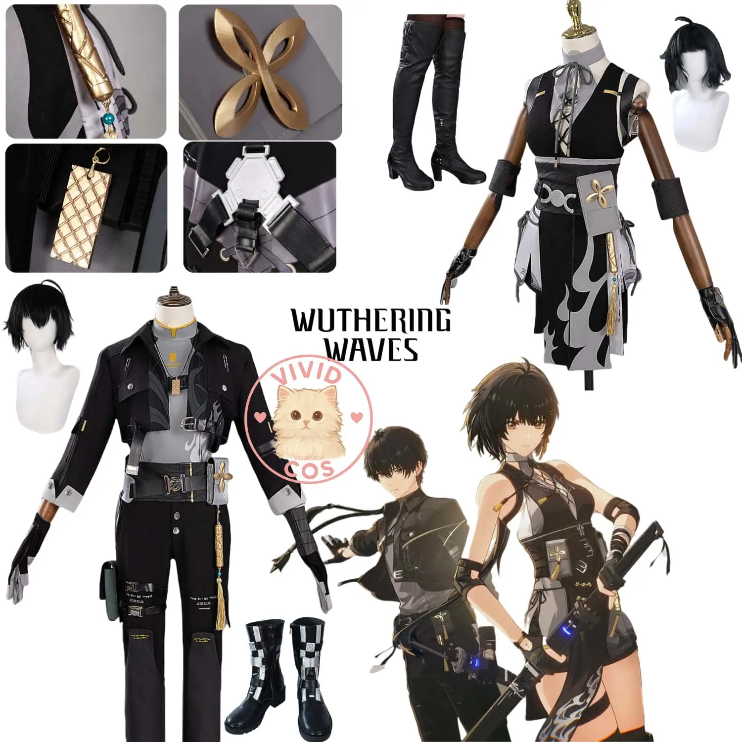 

Game Wuthering Waves Cosplay Costume Anime Rover Role Play Clothes Uniform Suits for Men Women Adult Comic Con Halloween Party