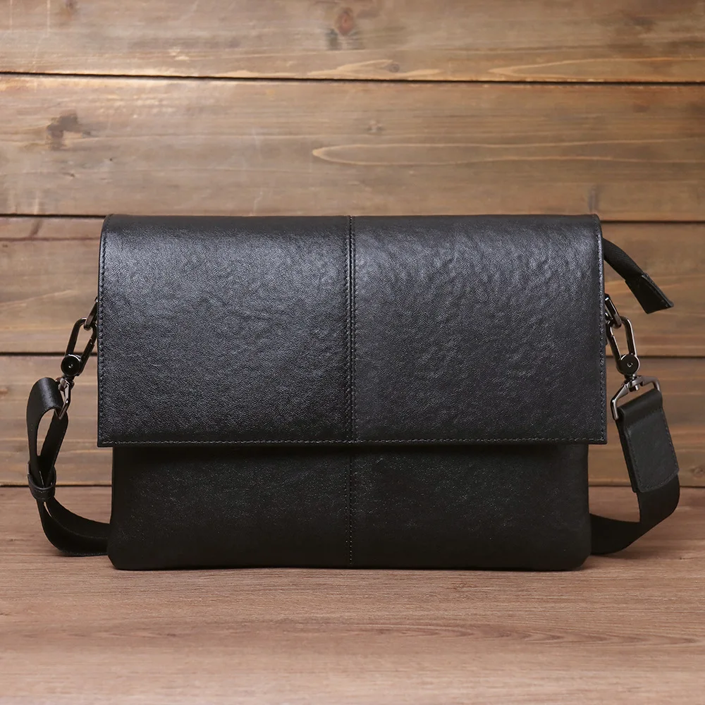 New Trendy Men's Leather Shoulder Bag iPad Crossbody Envelope Soft Slim Bag