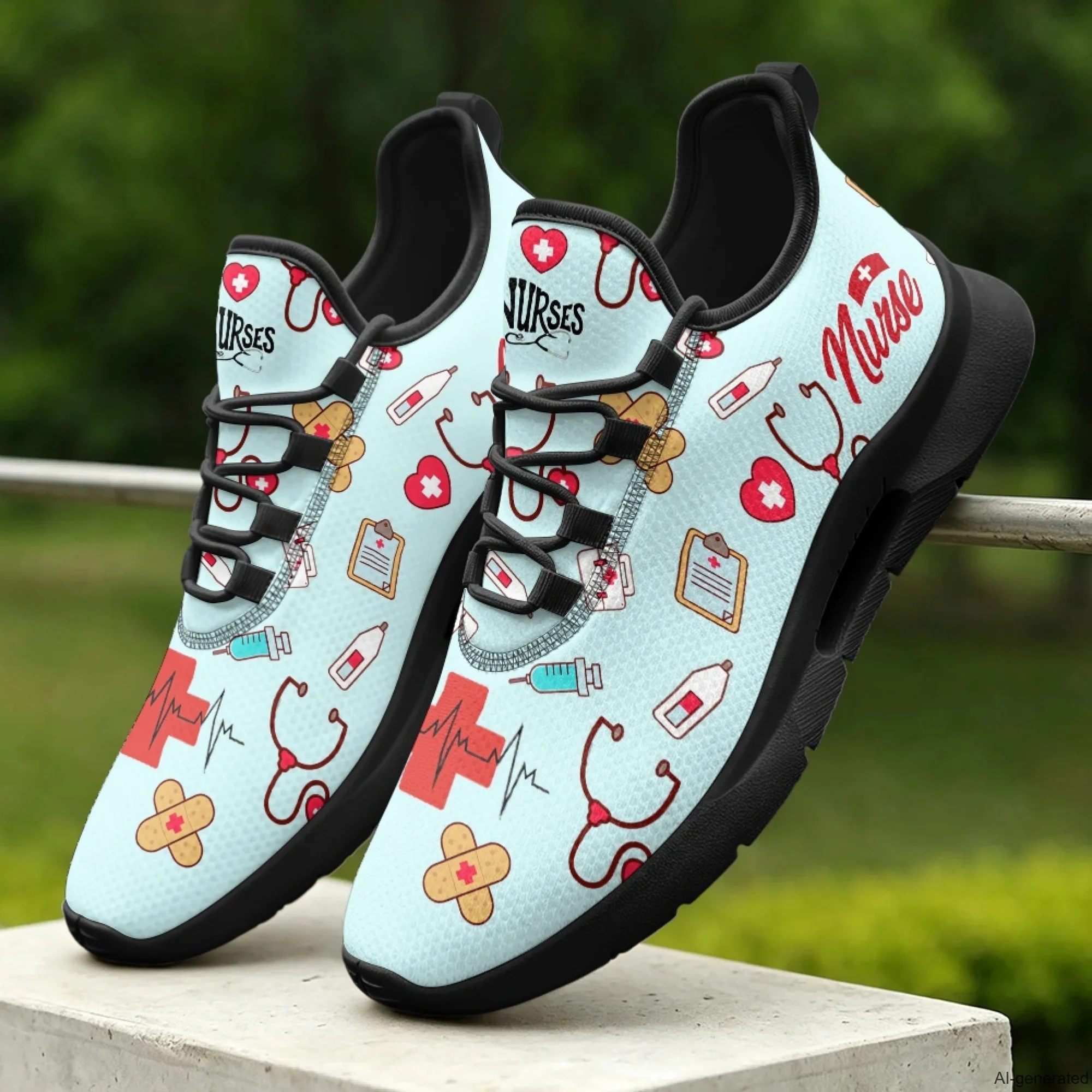 XIXIRIMIDO Tenis Feminino Lace-up Casual Shoes Nurse Sneakers Man Shoes Nurse Pattern Women's Sneakers and Casual Shoes 35-48
