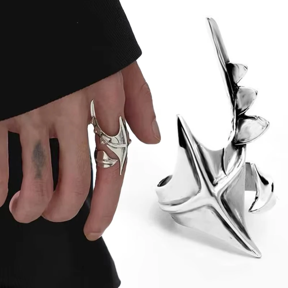 Fashion Irregular Alien Ring Unisex Hip-hop Exaggerated Opening Rings Carnival Jewelry Accessories Party Cool Gift