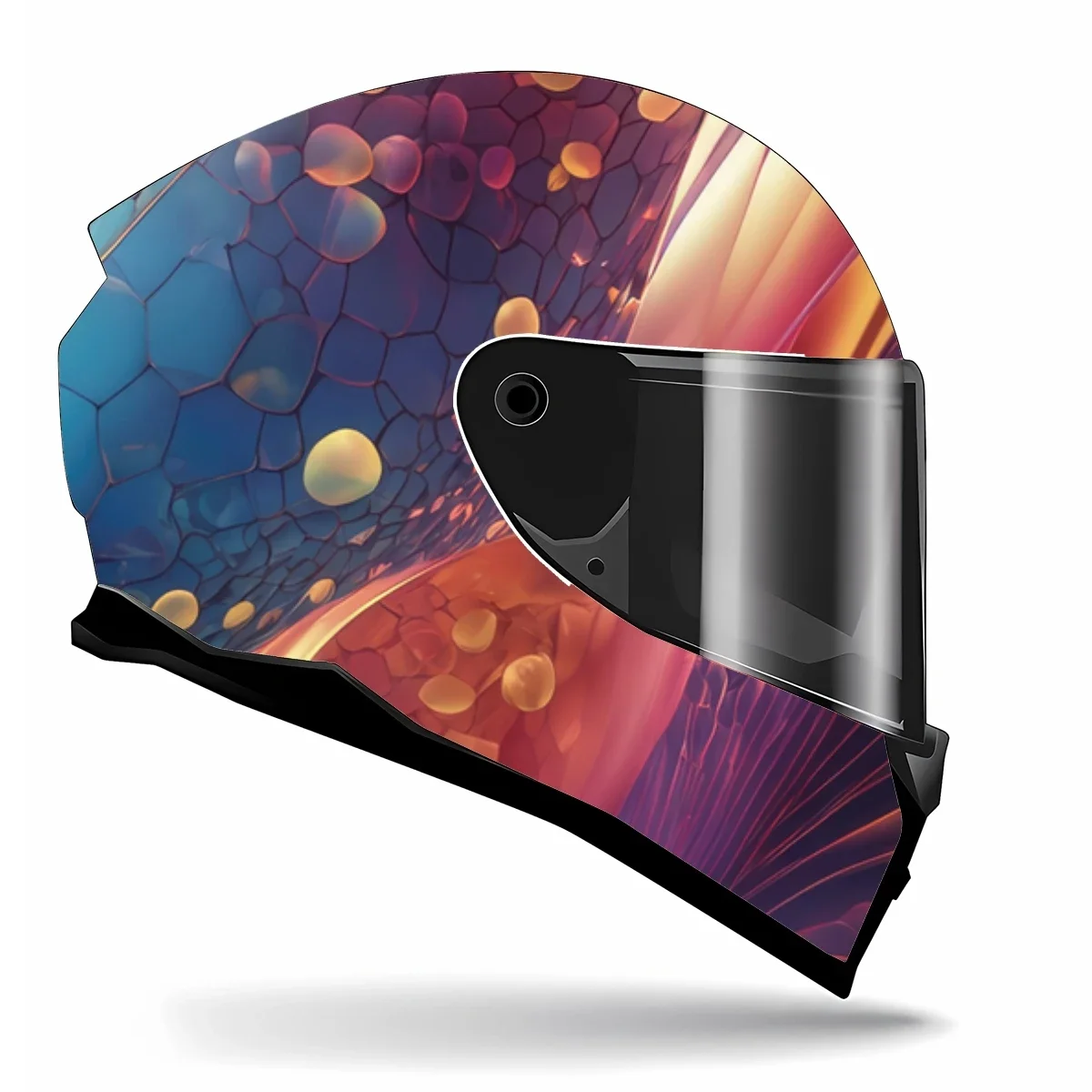Fantasy Pastel Watercolour Waves Full Helmet Wrap Sticker Motorcycle Helmet Racing Graphic Decal Vinyl Wrap Helmet Decor Sticker