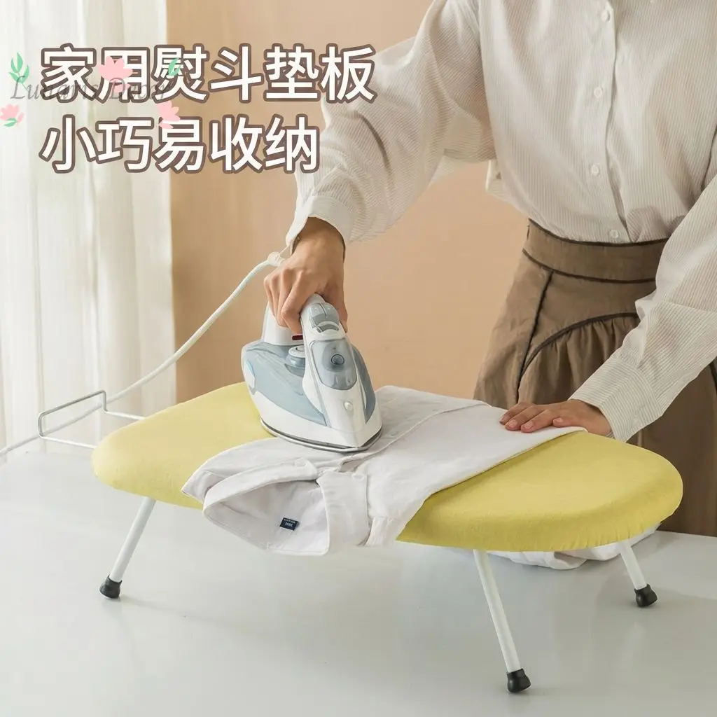 Mini Folding Desktop Ironing Board, Portable Household Ironing Rack Heat Resistant Ironing Mat for Clothes