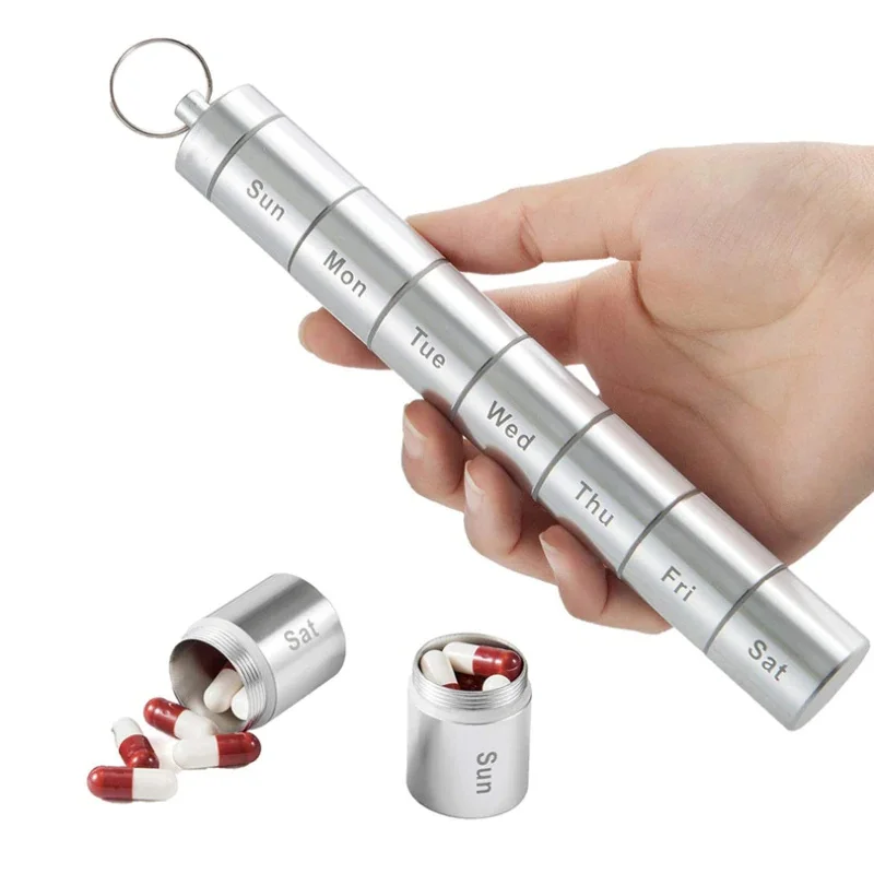 7 شبكات صندوق حبوب 7 أيام أسبوعي علبة حبوب الدواء اللوحي موزع المنظم الخائن التخزين المنظم الحاويات مقاوم للماء #1