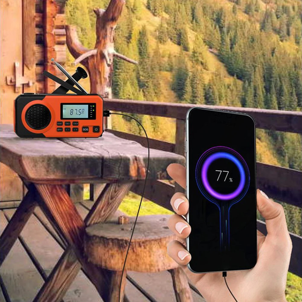 

Аварийное радио с рукояткой AM/FM/SW с фонариком SOS-сигнализации Портативное метеорологическое радио для кемпинга и экстренной помощи