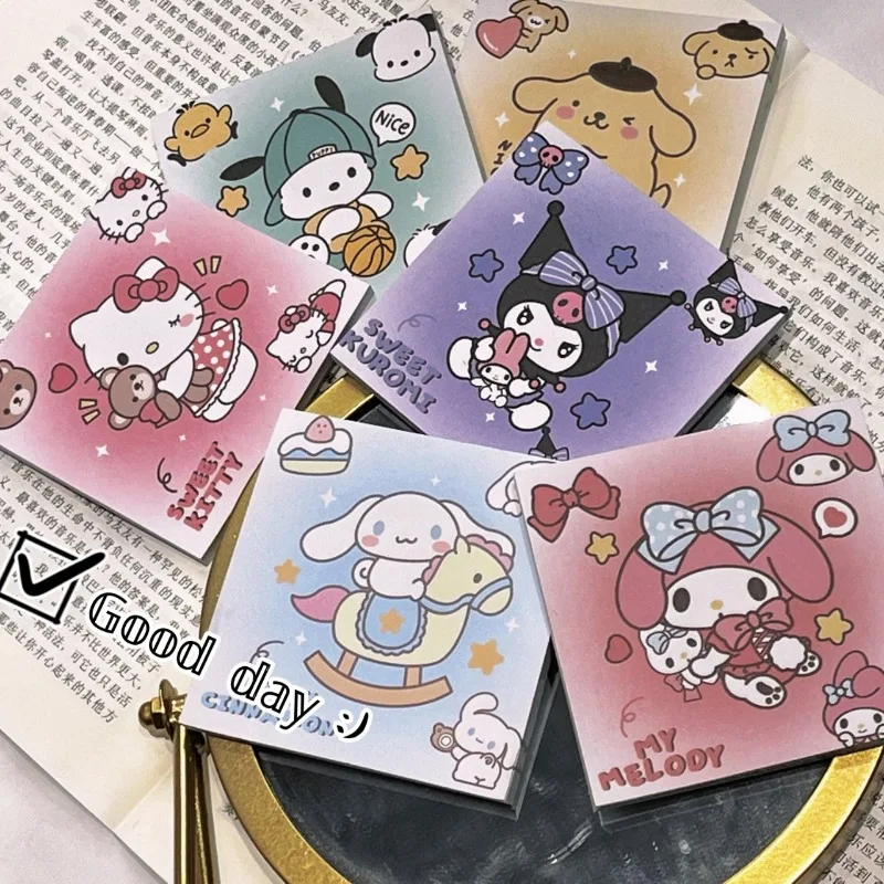 Sanrio Hello Kitty My Melody Cartoon Anime Character Cute Learning Stationery Can Be Pasted Refrigerator Note Holiday Gift