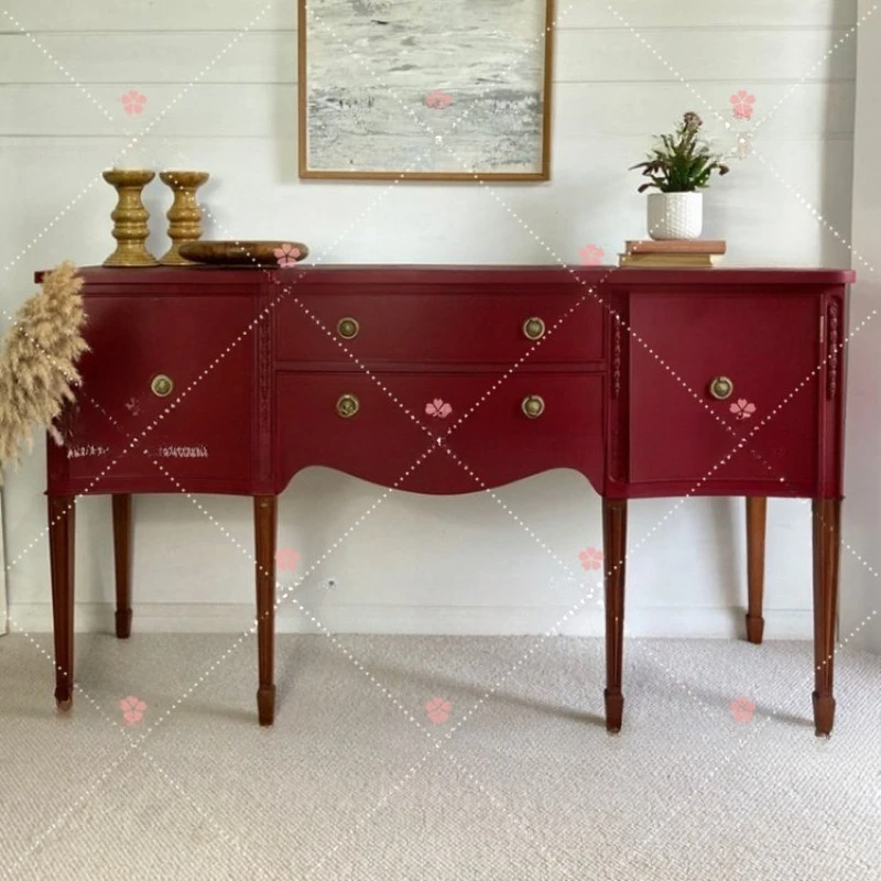 French vintage solid wood entryway cabinet, American minimalist small home decorative storage cabinet