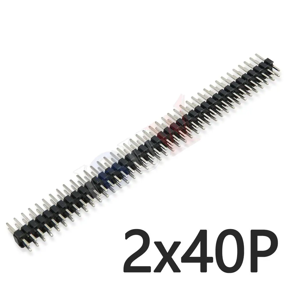 10PCS 40 Pin 1x40 2x40 Single Double Row Male 2.0 Breakable Pin Header Connector Strip For Arduino Black 2.0MM 90 degrees