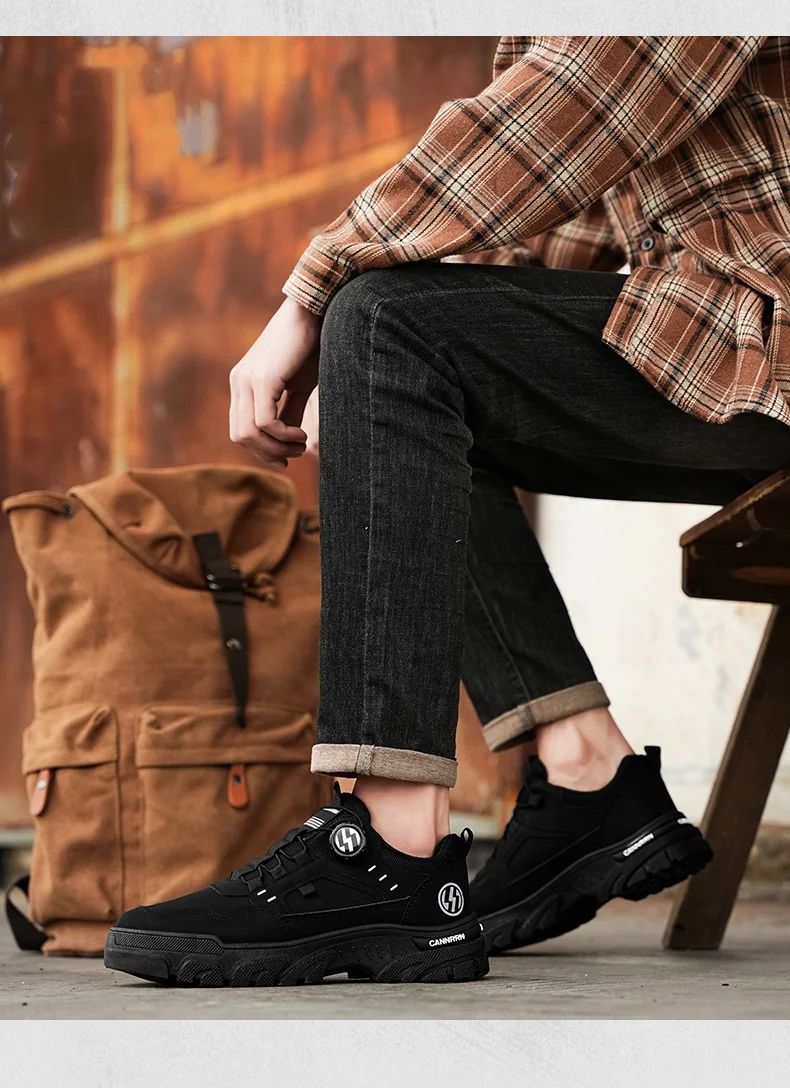 Herren-Wanderschuhe mit niedrigem Schaft, rutschfester Sohle, strapazierfähig, atmungsaktiv, Trekking-Sneaker, Outdoor-Camping, Alltagsschuhe zum Spazierengehen. – Detail 5