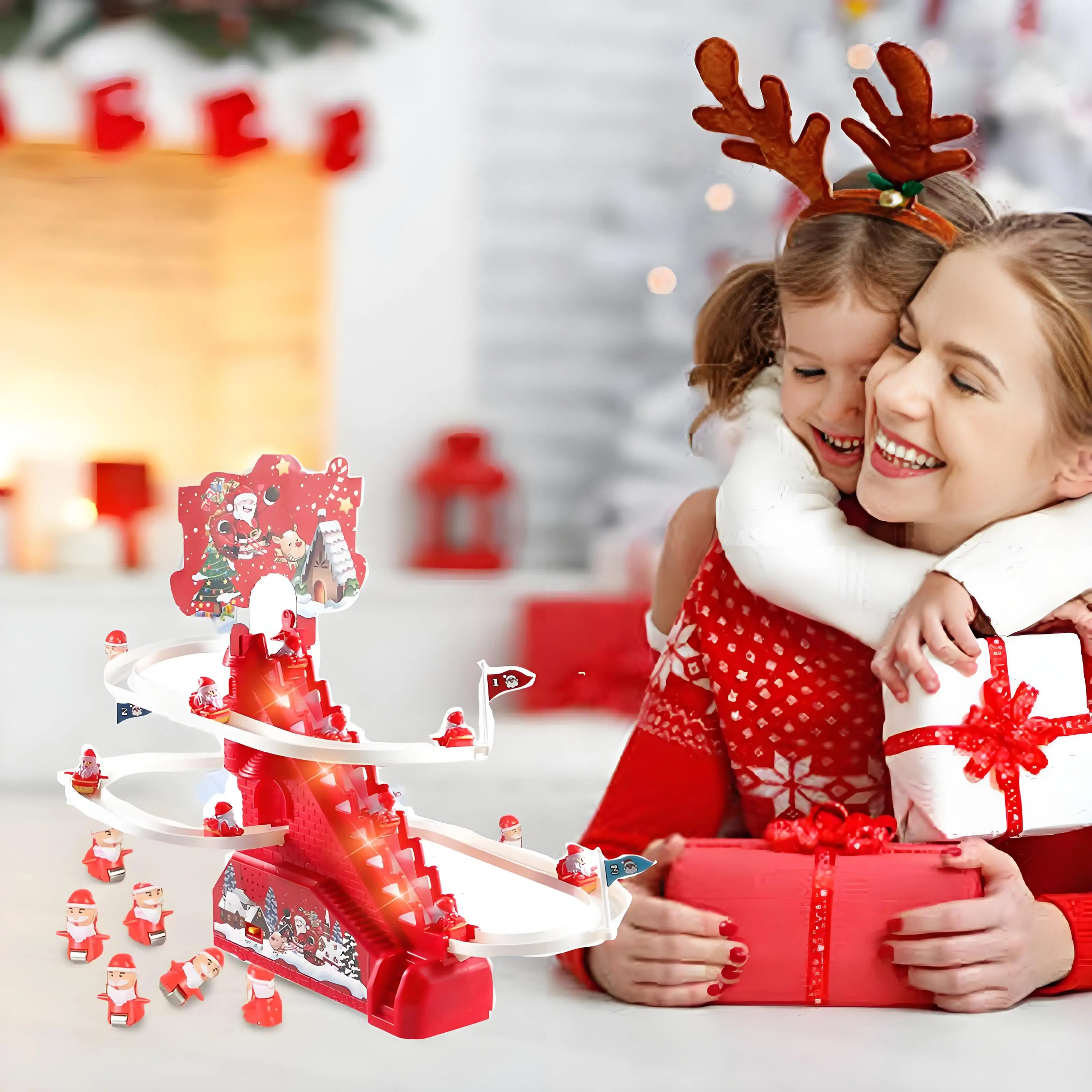 

Автоматическая игрушка Санта-Клауса со светодиодной подсветкой и музыкой | Интерактивная гоночная игра для детей | Праздничная игра для детей от 3 до 6 лет.