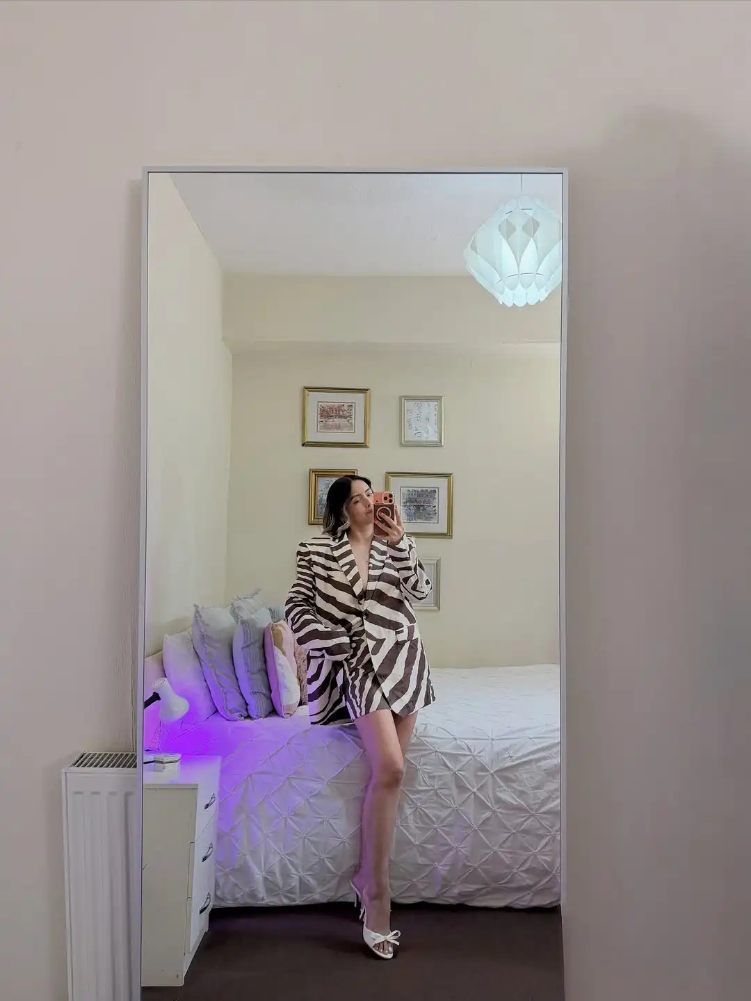 Brown White Zebra Print Lapel Loose Long Sleeve Blazer Women Casual Personalized Outerwear Suitable  Daily Outgoing Party Outfit