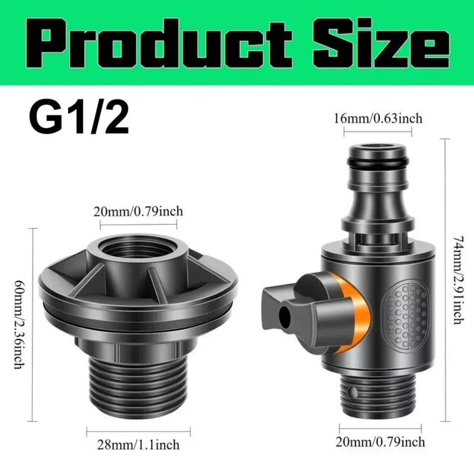 PVC IBC Water Tank Adapter,Quick Connect Garden Hose Nipple Fitting,Rain Barrel Spigot Connector,Rainwater Harvesting Irrigation