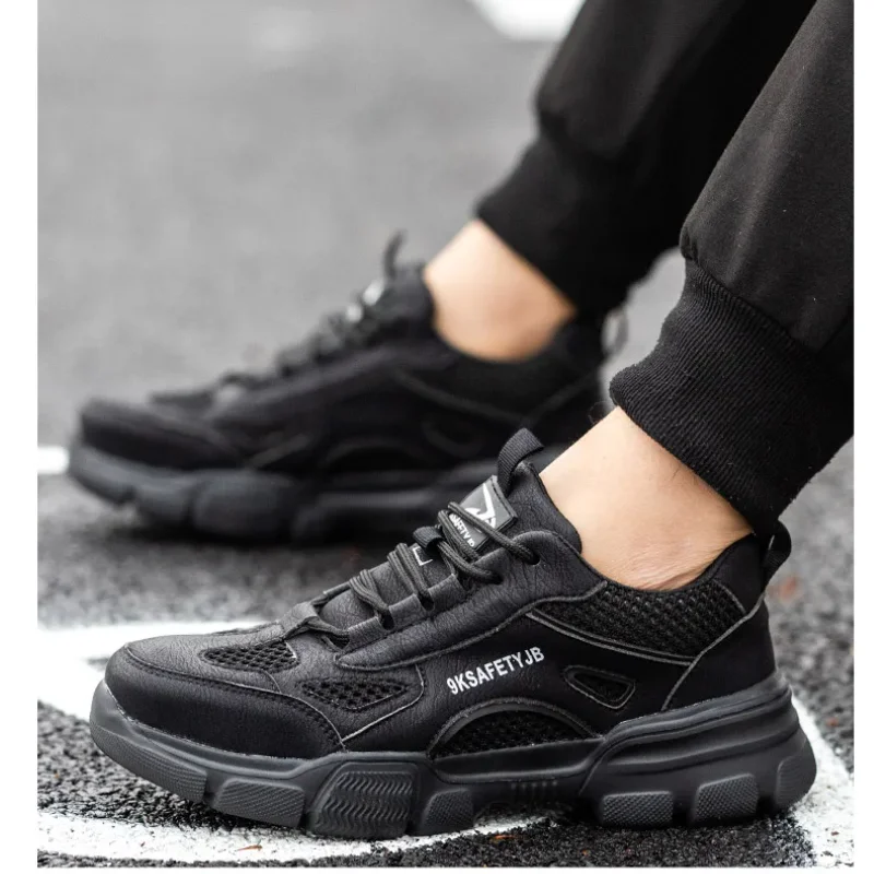 Summer Labor Protection Safety Wrok Shoes Industrial Male Shoes  Anti Smashing Steel Toe Cap Breathable Comfortable Safety Boots