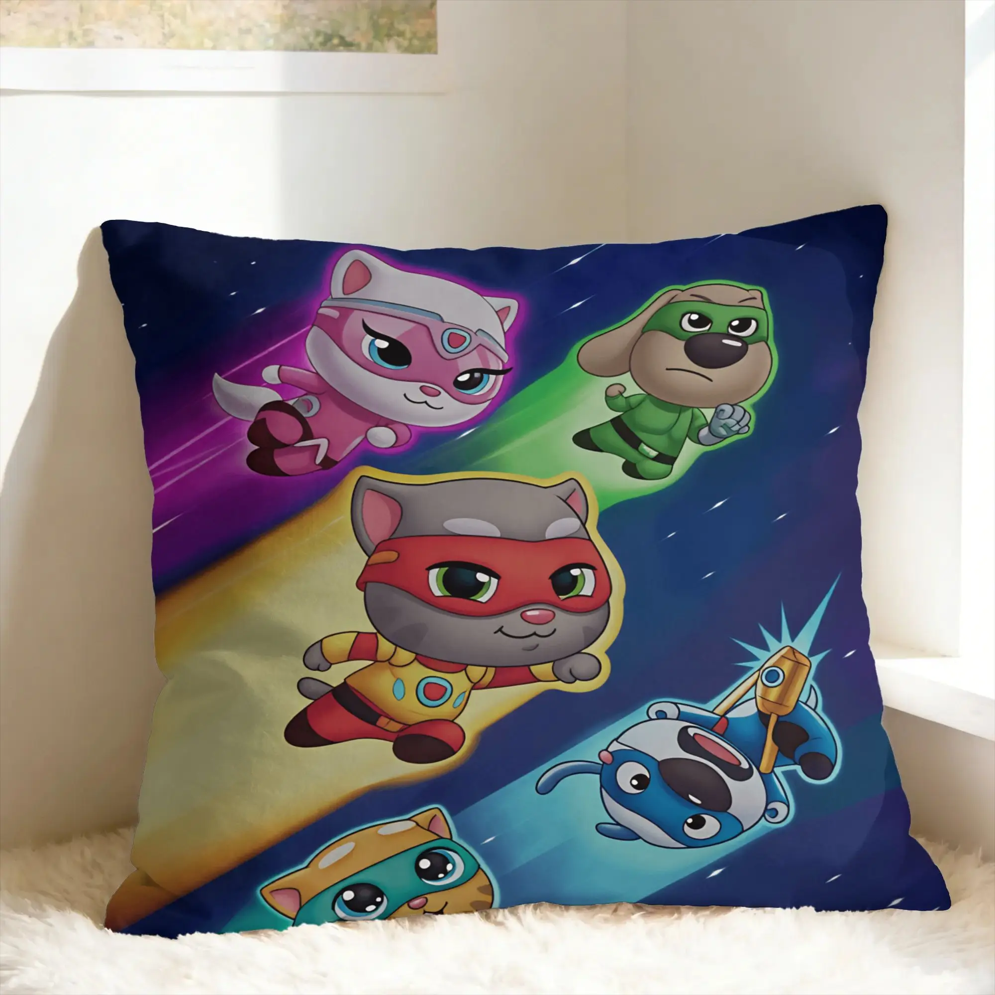 Decorative T-Talking T-Tom And F-Friends Pillow Cover  Comfy Cushion Cover Vintage Pillow Case For Sofa Home Decoration