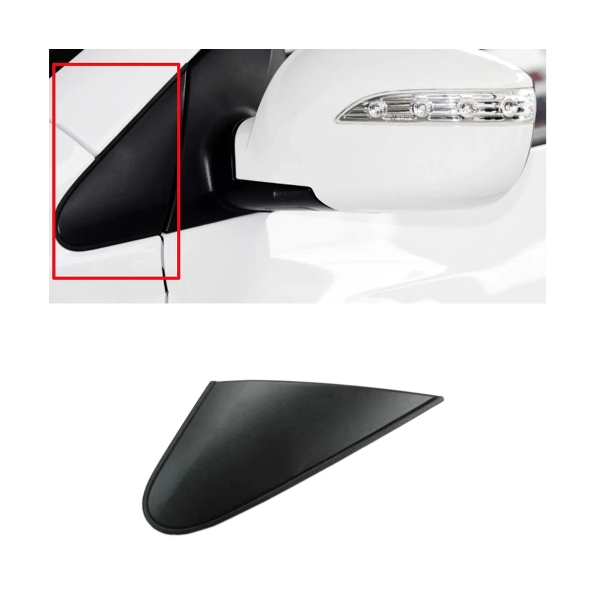 1Pair Front Window Side Mirror  e Corner Garnish Cover for Hyundai Tucson IX35 2010-2017 86180-2S000 86190-2S000