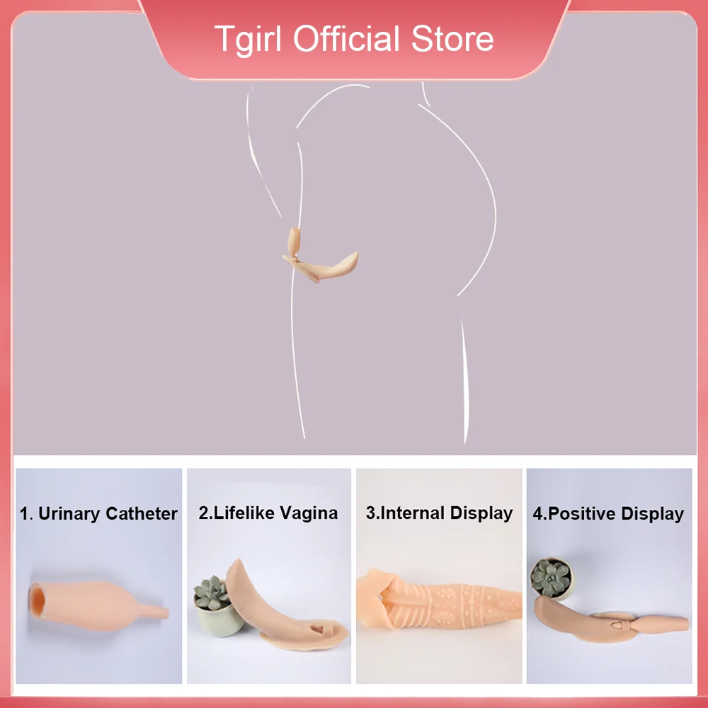 Tgirl Urinary Tube or Fake Vagina Tube Replaceable Parts of Crossdresser Shemale Cosplay Dragqueen Silicone Panty Detachable