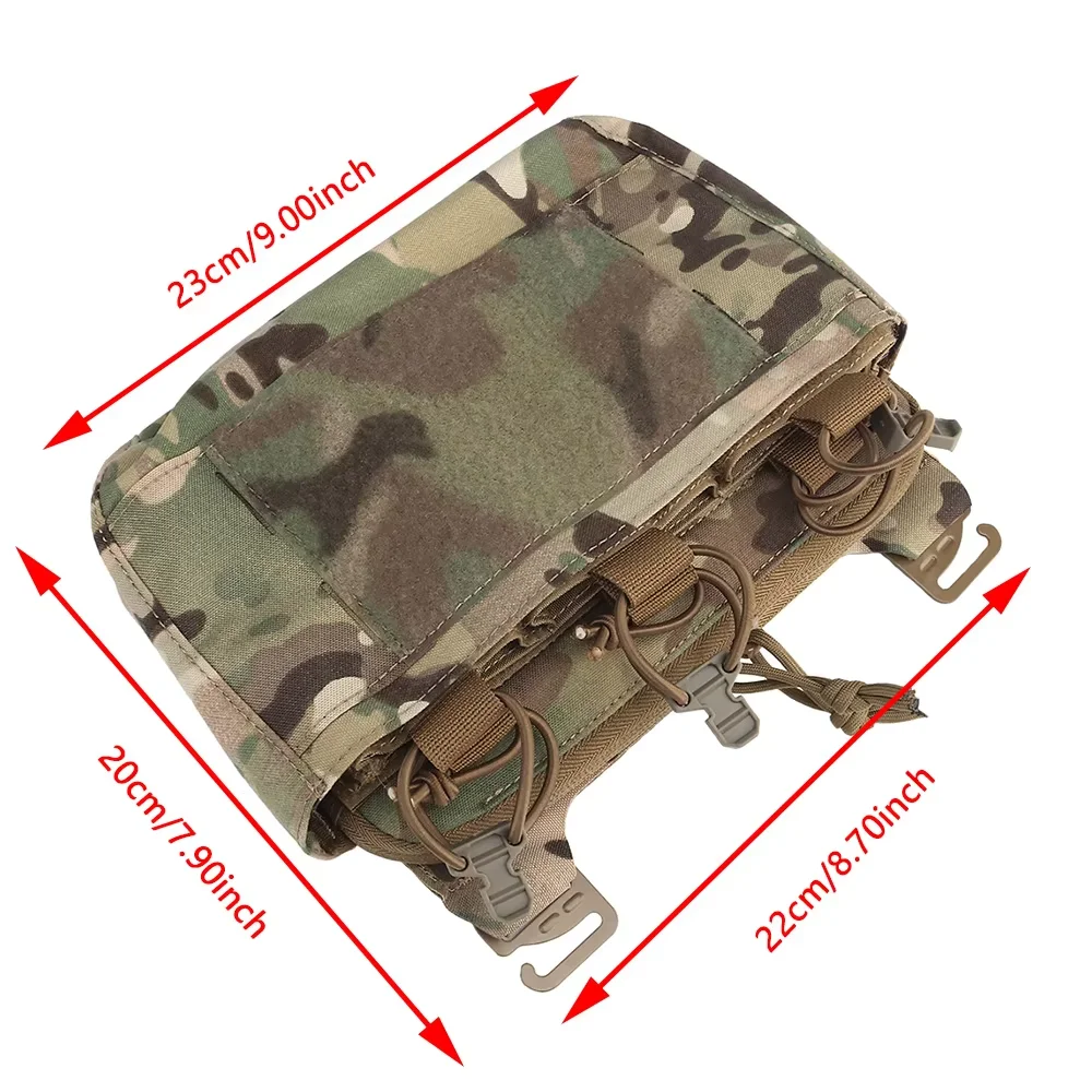 G-hook Plate Carrier Vest Front DOPE Flap Double Stack Abdominal Fanny Pack Triple Magazine Insert Kangroo Pouch for FCPC FCSK